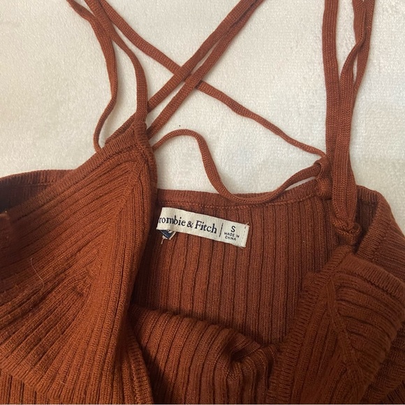 Abercrombie & Fitch Brown Ribbed Bare Sweater Bodysuit 3637 - Picture 4 of 9